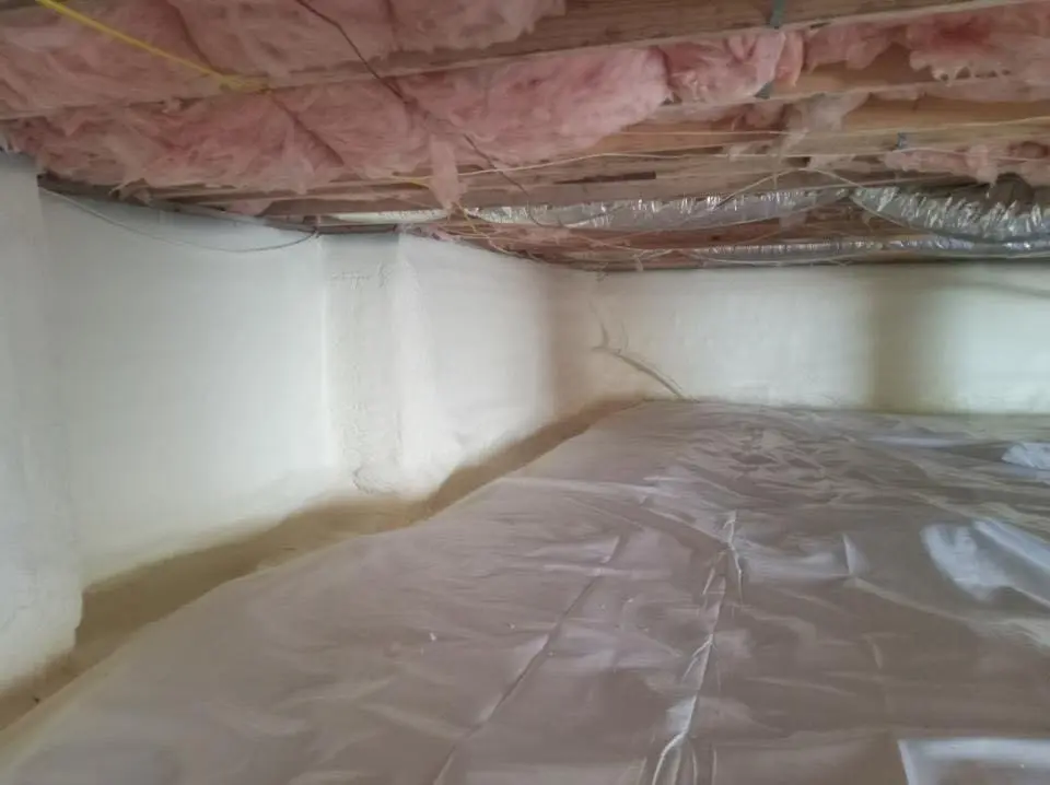 Crawl space encapsulation with closed-cell spray foam for Spray Foam Roofing in Newfane